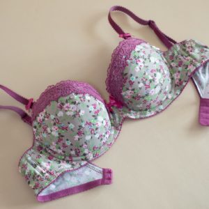 a close up of a bra on a table