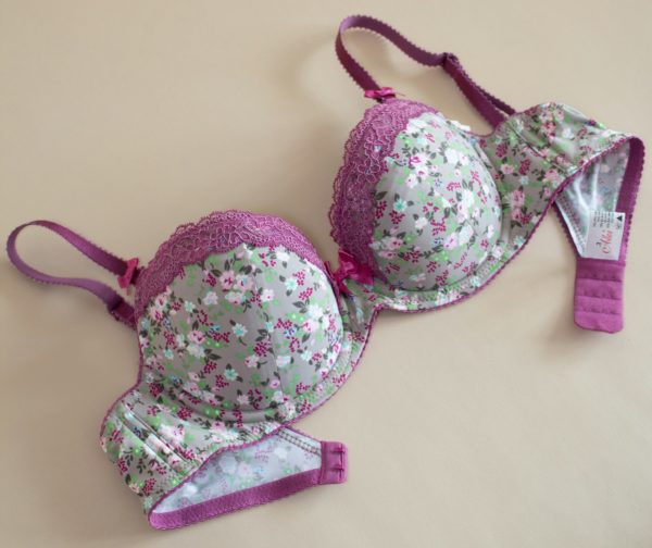 a close up of a bra on a table